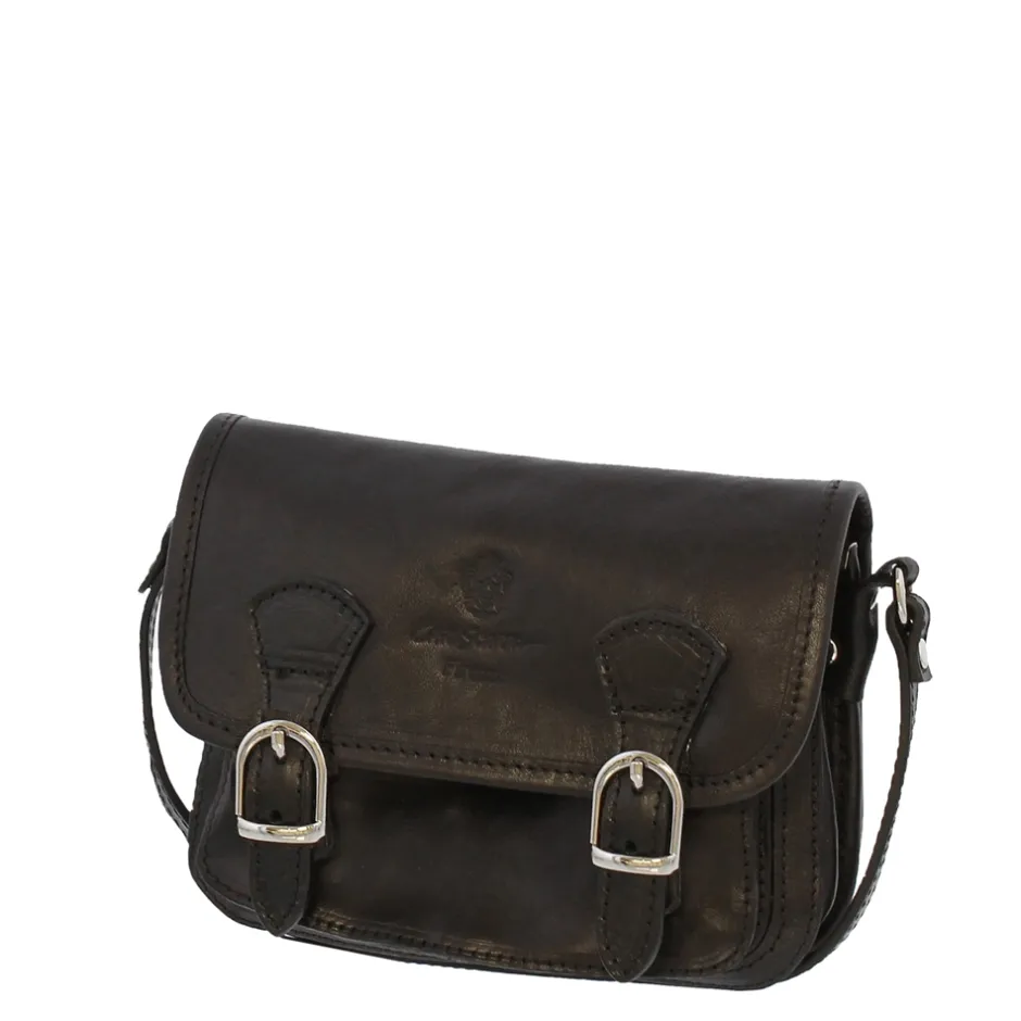 Rosario Black Italian Leather Satchel<Carl Scarpa Best Sale
