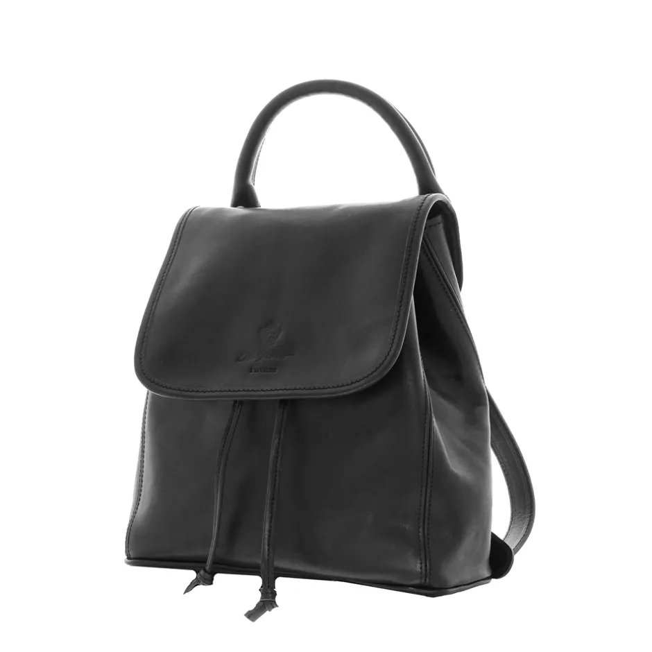 Rosaura Black Italian Leather Backpack<Carl Scarpa Cheap