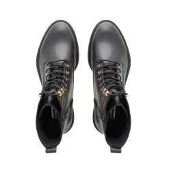 Roux Black Leather Lace Up Ankle Boots<Carl Scarpa Discount