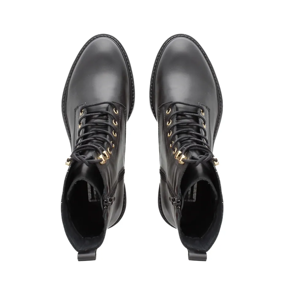 Roux Black Leather Lace Up Ankle Boots<Carl Scarpa Discount