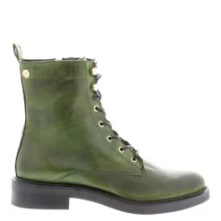 Roux Green Leather Lace Up Ankle Boots<Carl Scarpa Cheap