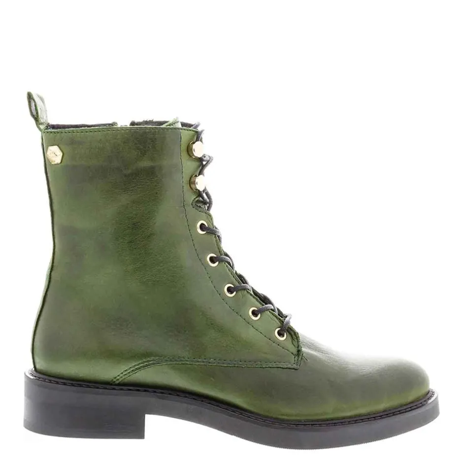 Roux Green Leather Lace Up Ankle Boots<Carl Scarpa Cheap