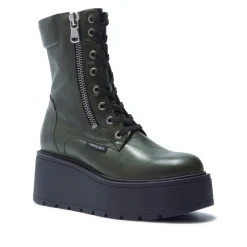Sabbati Green Leather Ankle Boots<Carl Scarpa Store