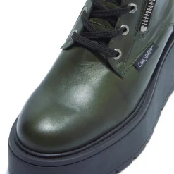 Sabbati Green Leather Ankle Boots<Carl Scarpa Store