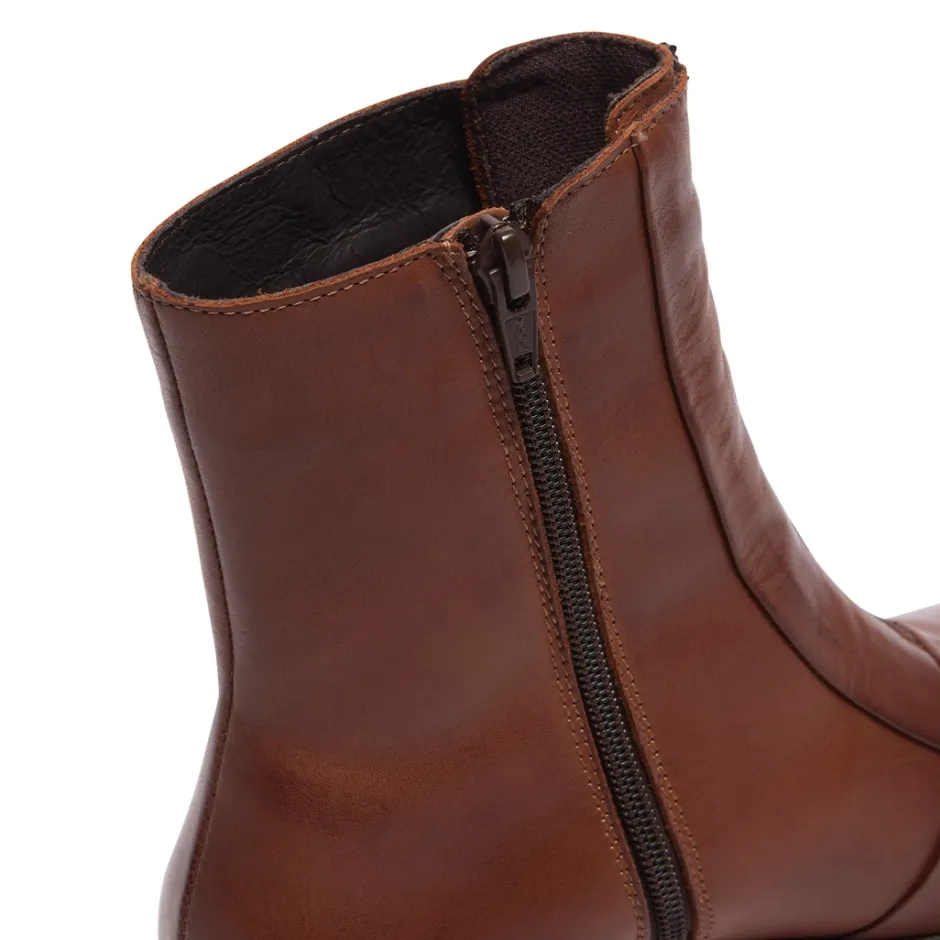 Sanica Tan Leather Zip-Up Ankle Boots<Carl Scarpa Sale