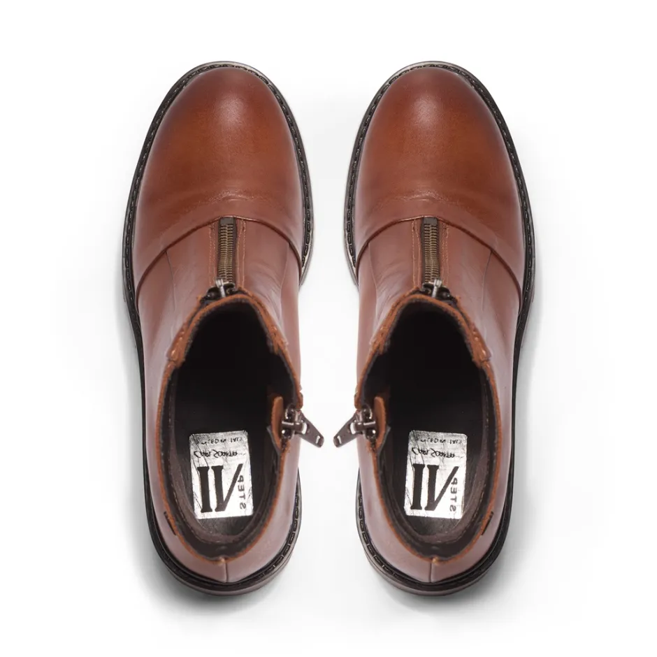 Sanica Tan Leather Zip-Up Ankle Boots<Carl Scarpa Sale