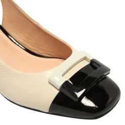 Sardinia Off White Leather Block Heel Courts<Carl Scarpa Best Sale