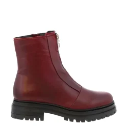 Savita Burgundy Zip-Up Leather Ankle Boots<Carl Scarpa Online