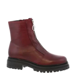 Savita Burgundy Zip-Up Leather Ankle Boots<Carl Scarpa Online