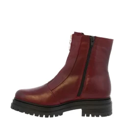 Savita Burgundy Zip-Up Leather Ankle Boots<Carl Scarpa Online
