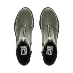 Savita Green Leather Zip-Up Ankle Boots<Carl Scarpa Fashion