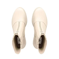 Savita Off White Leather Zip-Up Ankle Boots<Carl Scarpa Cheap