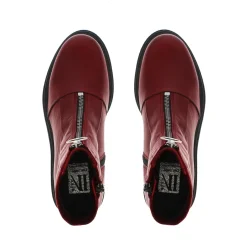 Savita Red Leather Zip-Up Ankle Boots<Carl Scarpa Online