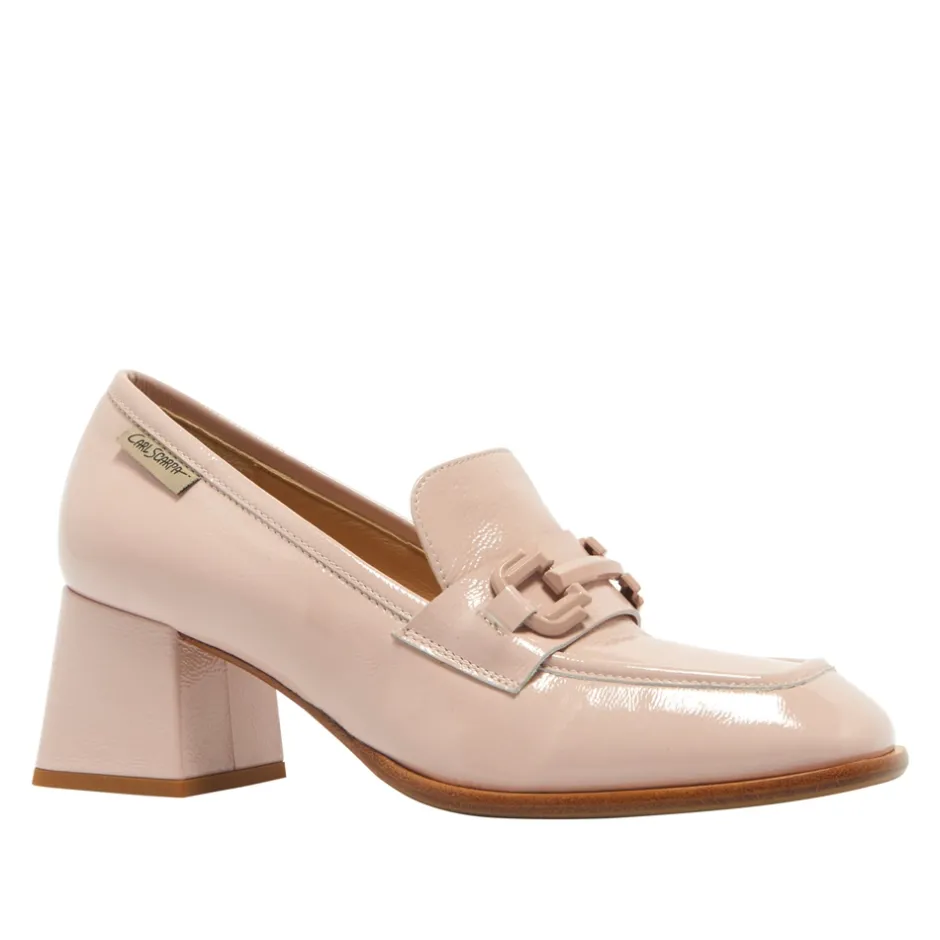 Senso Blush Leather Block Heel Loafers<Carl Scarpa Discount