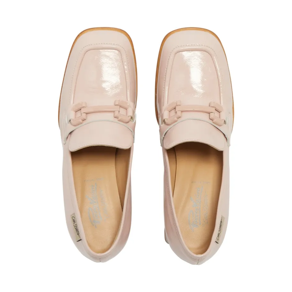 Senso Blush Leather Block Heel Loafers<Carl Scarpa Discount