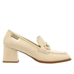 Senso Off White Leather Block Heel Loafers<Carl Scarpa Flash Sale