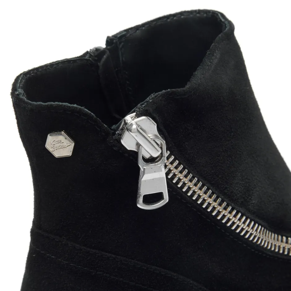 Serpentina Black Suede Ankle Boots<Carl Scarpa Online