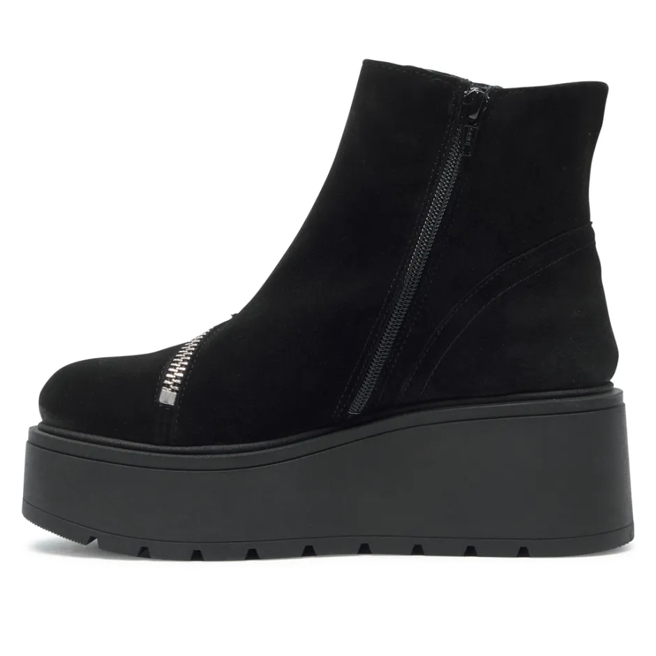 Serpentina Black Suede Ankle Boots<Carl Scarpa Online