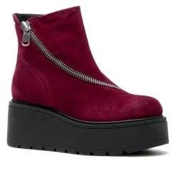 Serpentina Burgundy Suede Ankle Boots<Carl Scarpa Best Sale