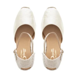 Sicily Champagne Leather Espadrille Wedge Sandals<Carl Scarpa Shop