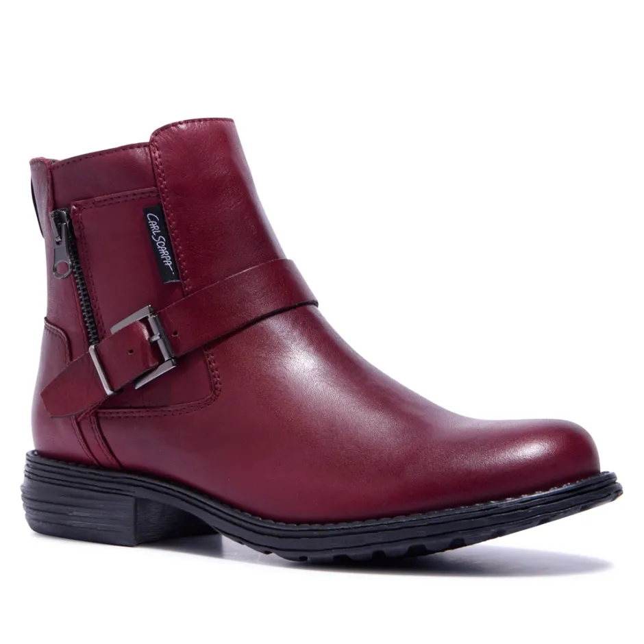 Sumaya Bordo Leather Ankle Boots<Carl Scarpa Store