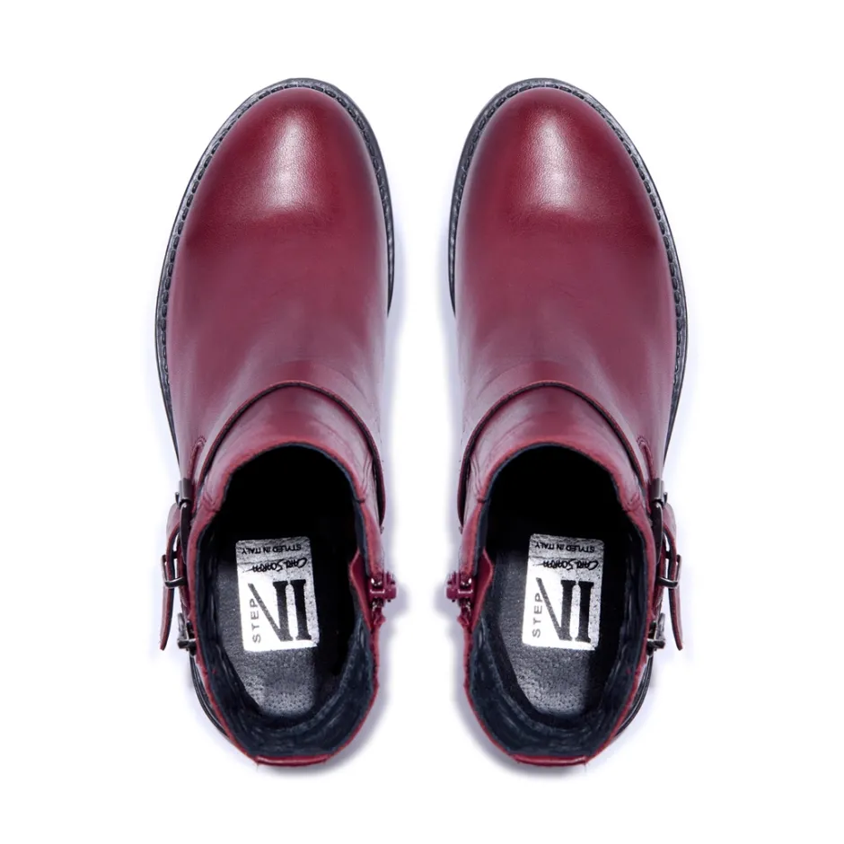 Sumaya Bordo Leather Ankle Boots<Carl Scarpa Store