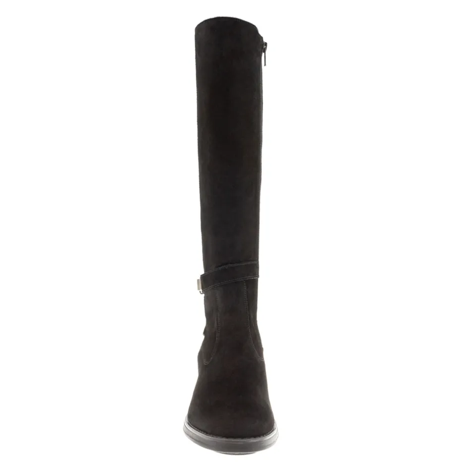 Tucci Black Suede Chunky Knee High Boots<Carl Scarpa Hot