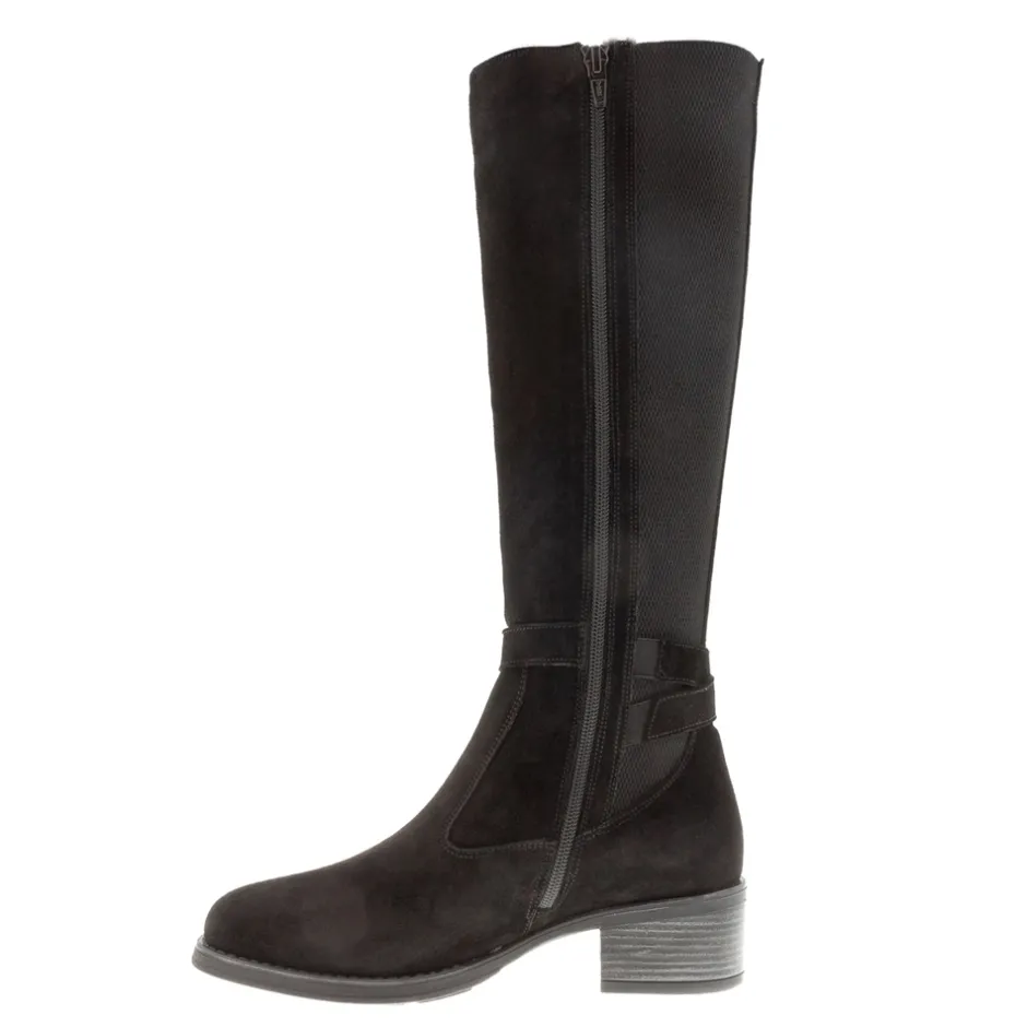 Tucci Black Suede Chunky Knee High Boots<Carl Scarpa Hot