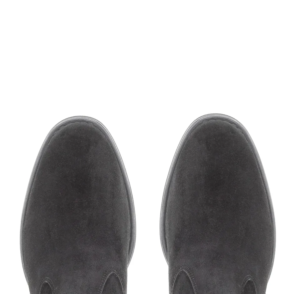 Tucci Black Suede Chunky Knee High Boots<Carl Scarpa Hot