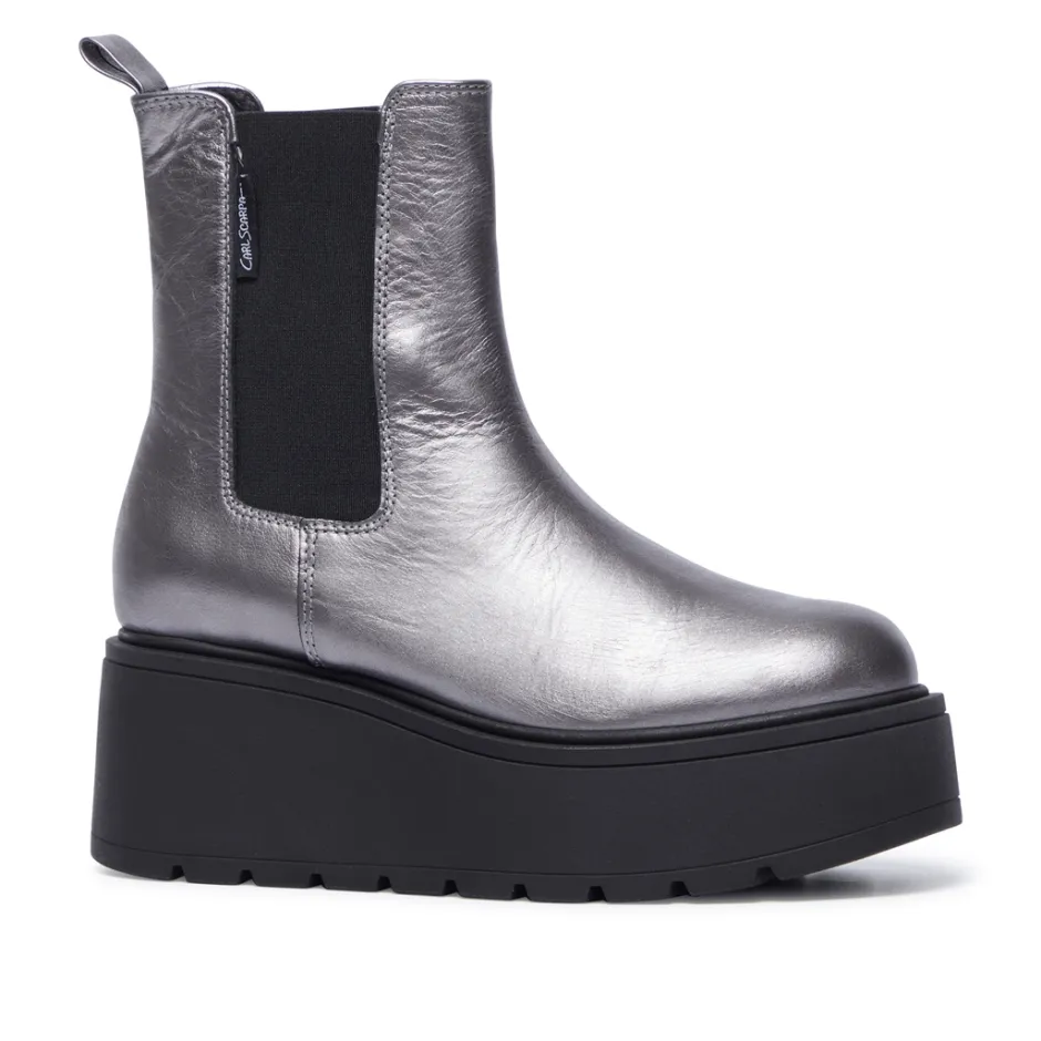 Zennie Pewter Leather Ankle Boots<Carl Scarpa Sale