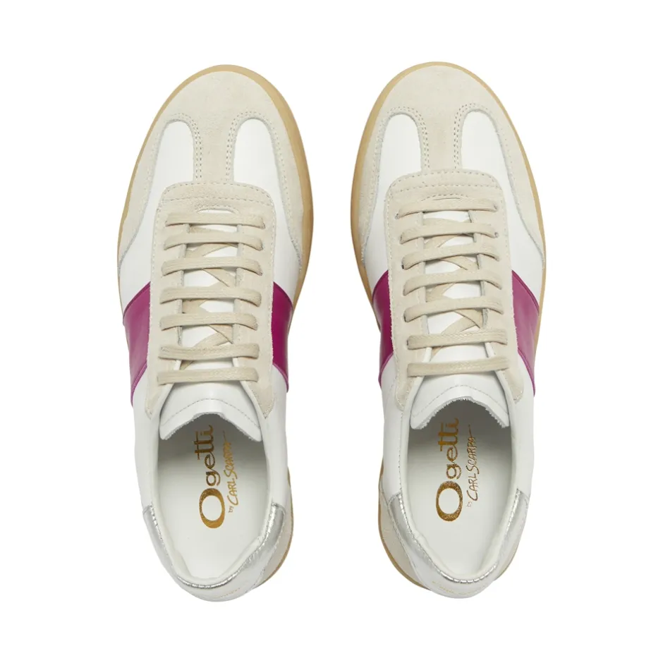 Zest White-Fuchsia Leather Trainers<Carl Scarpa Sale