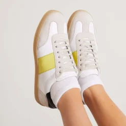 Zest White-Neon Leather Trainers<Carl Scarpa Clearance